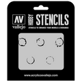ST-AFV002 Vallejo Hobby Stencils - Drum Oil Marks, 1/35 Scale