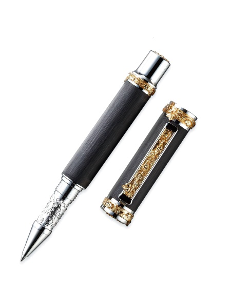 Dayacom Great Palace Vine Rollerball Full Size Pen Kit, Rhodium & Gold